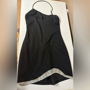 Lucy in the Sky Black Dress with Silver Details L